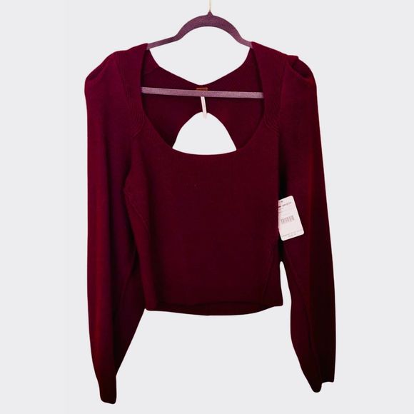 Free People Saffron Sweater Pomegranate Wine - Picture 5 of 5